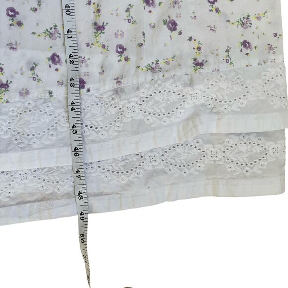 The 1 for U Sz S Rosalind Long Sleeve Cotton Housecoat Lilac Rose Print Romantic - Picture 15 of 16